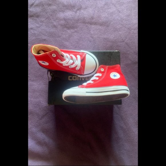 infant red high top converse